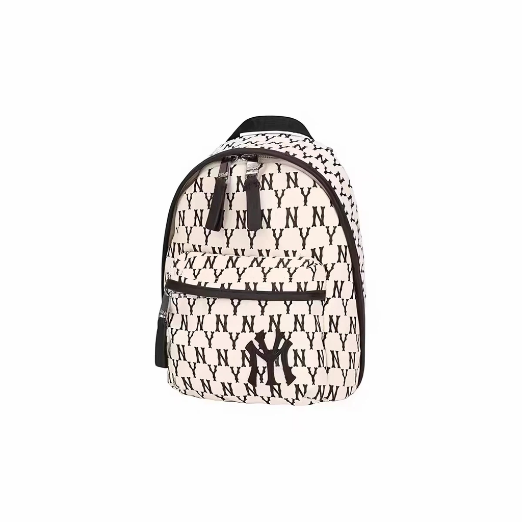 Mini Monogram Pattern Backpack, Lightweight Unisex Small Daypack, Fashion Casual Rucksack for Daily Outing School Travel