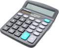 Desk Calculator, 12-Digit Solar Battery Office Calculator with Large LCD Display Big Sensitive Button, Dual Power Desktop Calculators (1)