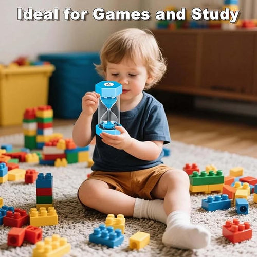 30 Minute Sand Timer, Unbreakable Hexagon Sand Clock, Plastic Sand Watch 30 Min, Reloj De Arena 30 Minutos, Colorful Hour Glass Sandglass for Classroom Games(Blue)
