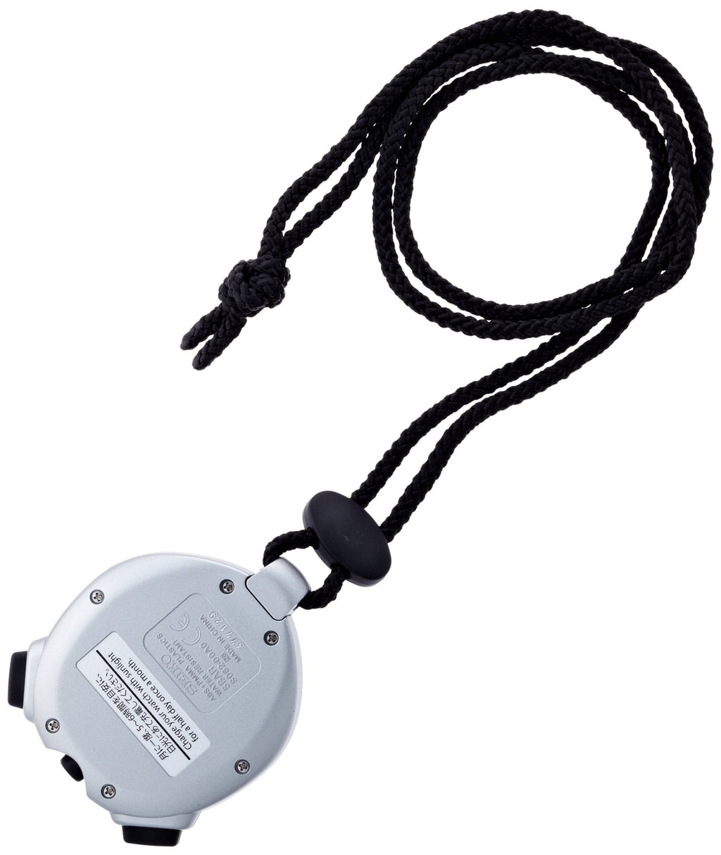 `Seiko Solar Interval Timer Sports Stopwatch SVAJ101, Silver Slim Lightweight, No Battery Replacement Required